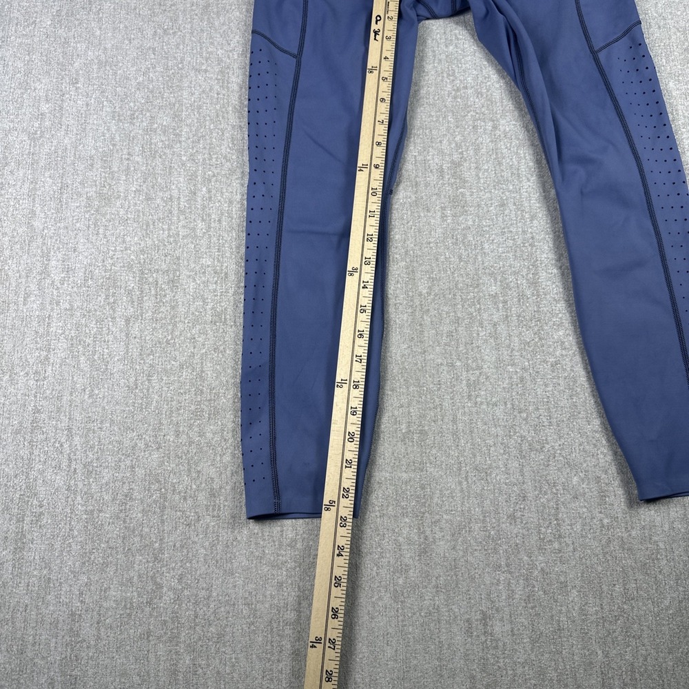 Athleta‎ Leggings Women Size M Blue Contender Lazor Cut Zipper pockets - Picture 5 of 15